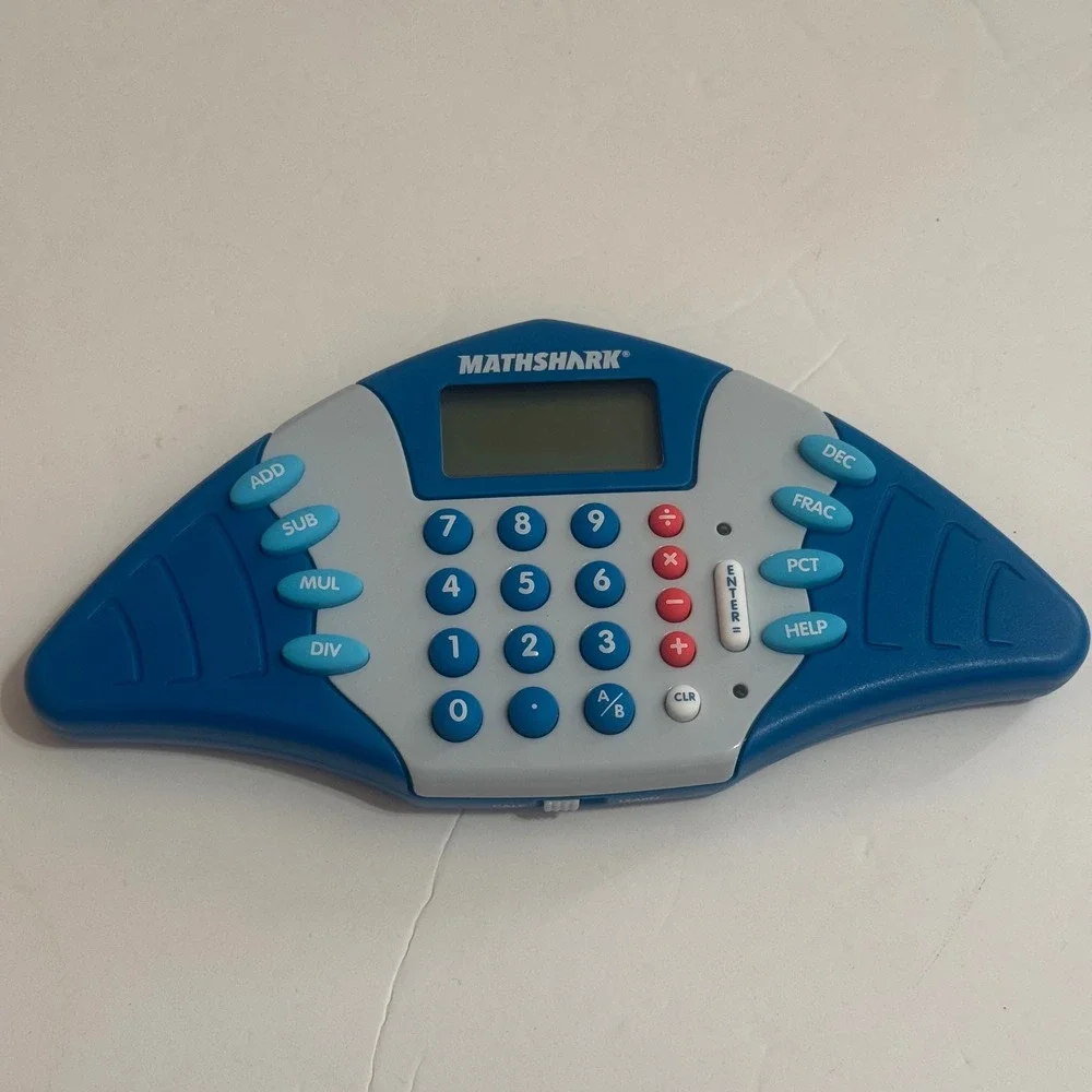 Educational Insights MathShark Electronic Math Game Calculator Blue Grey 8490